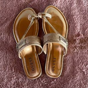 Guess rose gold flat sandals